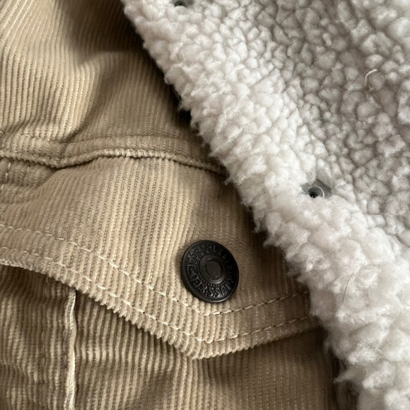 Levi’s corduroy sherpa trucker Jacket, light cream,XXL - Picture 3 of 9